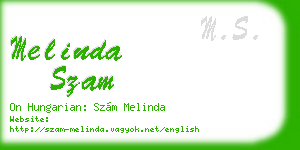 melinda szam business card