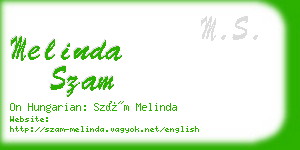 melinda szam business card